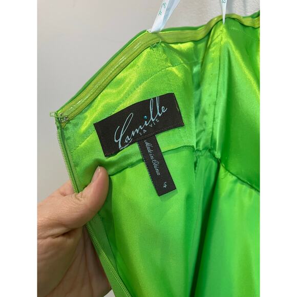 Camille La Vie Green Strapless Prom Gown Beaded Formal Dress Sz 4 - Picture 9 of 11
